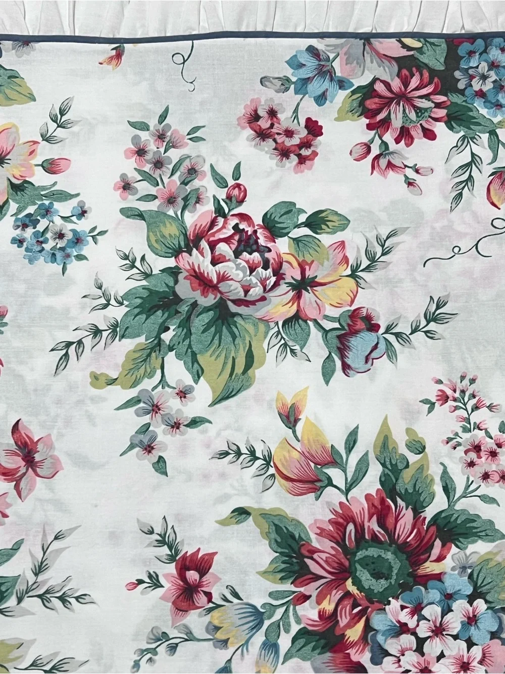 Vtg Cottagecore TWIN 2 Sheets Flat Fitted Ruffled Grandmillennial Shabby Cottage
